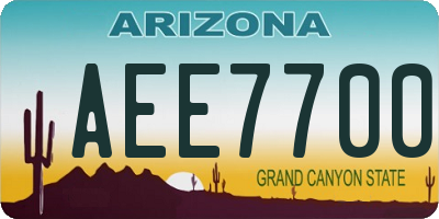 AZ license plate AEE7700