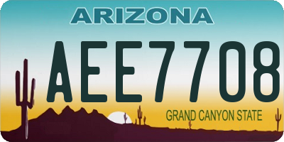 AZ license plate AEE7708