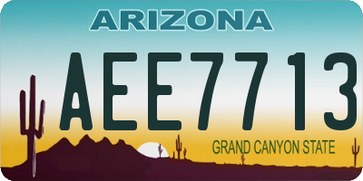 AZ license plate AEE7713