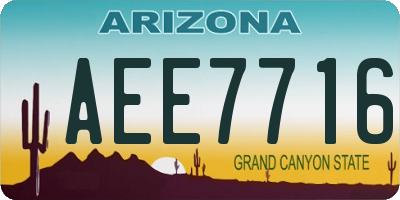 AZ license plate AEE7716