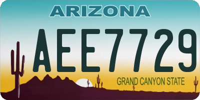 AZ license plate AEE7729