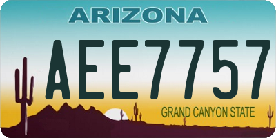 AZ license plate AEE7757