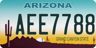 AZ license plate AEE7788