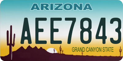 AZ license plate AEE7843
