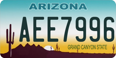 AZ license plate AEE7996