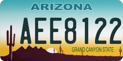 AZ license plate AEE8122