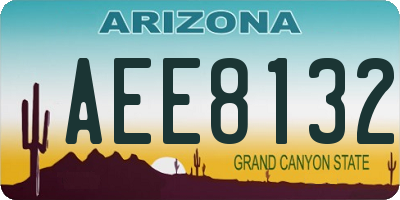 AZ license plate AEE8132