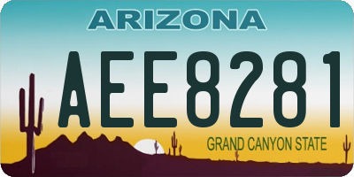 AZ license plate AEE8281