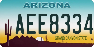 AZ license plate AEE8334
