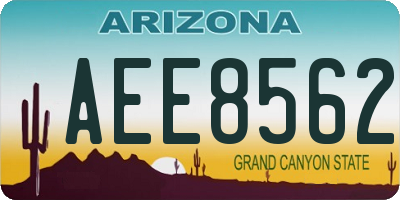 AZ license plate AEE8562
