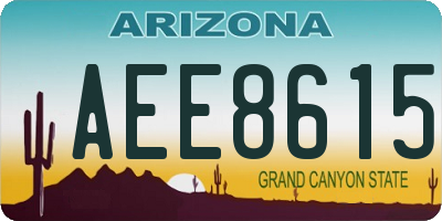 AZ license plate AEE8615