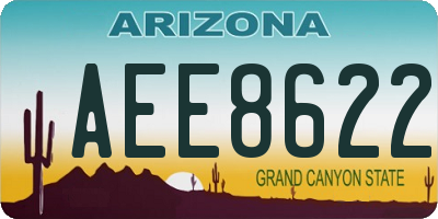 AZ license plate AEE8622
