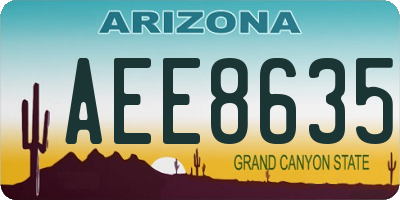AZ license plate AEE8635