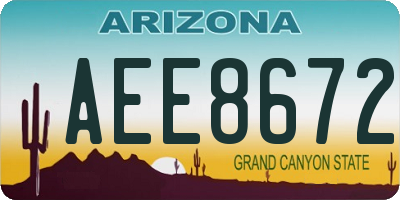AZ license plate AEE8672