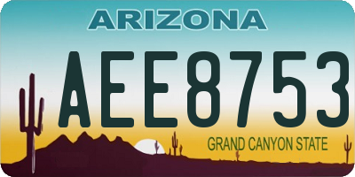 AZ license plate AEE8753