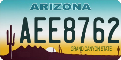 AZ license plate AEE8762