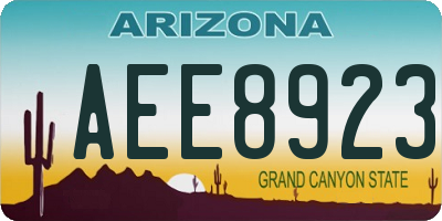 AZ license plate AEE8923