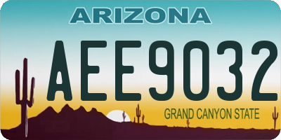 AZ license plate AEE9032