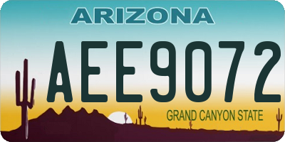 AZ license plate AEE9072