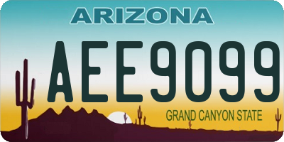 AZ license plate AEE9099