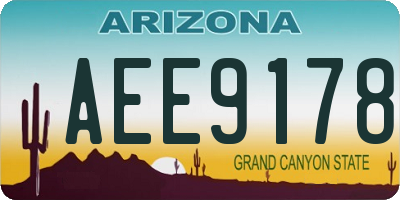 AZ license plate AEE9178