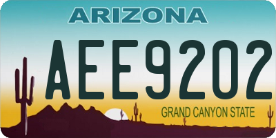 AZ license plate AEE9202