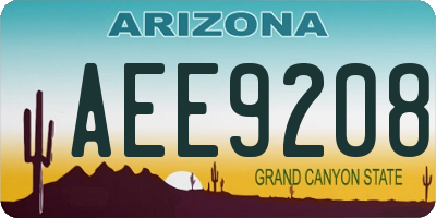 AZ license plate AEE9208