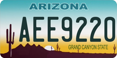 AZ license plate AEE9220