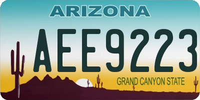 AZ license plate AEE9223