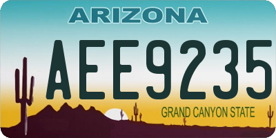 AZ license plate AEE9235