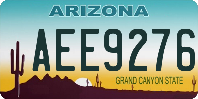 AZ license plate AEE9276