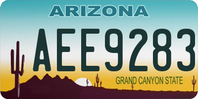 AZ license plate AEE9283