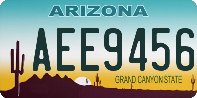 AZ license plate AEE9456