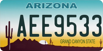 AZ license plate AEE9533