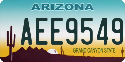 AZ license plate AEE9549