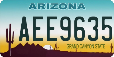 AZ license plate AEE9635