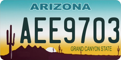 AZ license plate AEE9703