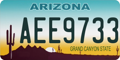 AZ license plate AEE9733