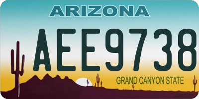 AZ license plate AEE9738