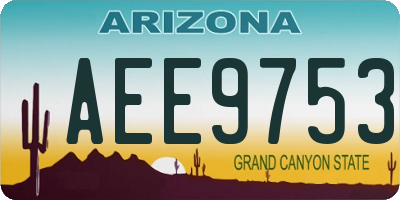 AZ license plate AEE9753