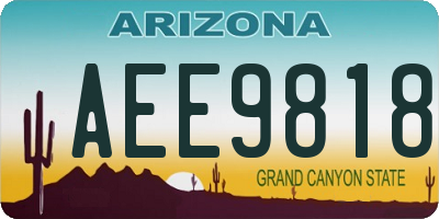 AZ license plate AEE9818