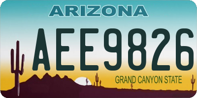 AZ license plate AEE9826