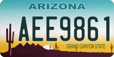 AZ license plate AEE9861