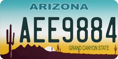 AZ license plate AEE9884