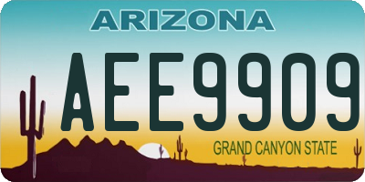 AZ license plate AEE9909