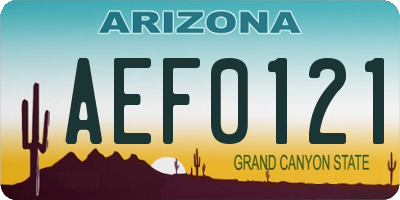 AZ license plate AEF0121