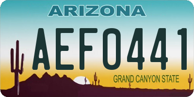AZ license plate AEF0441