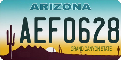 AZ license plate AEF0628