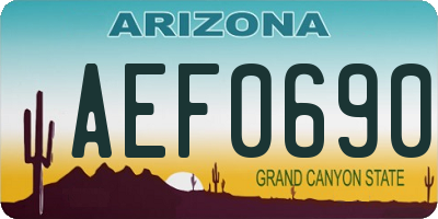 AZ license plate AEF0690