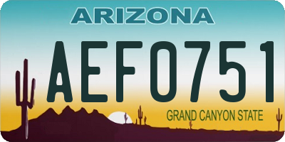 AZ license plate AEF0751